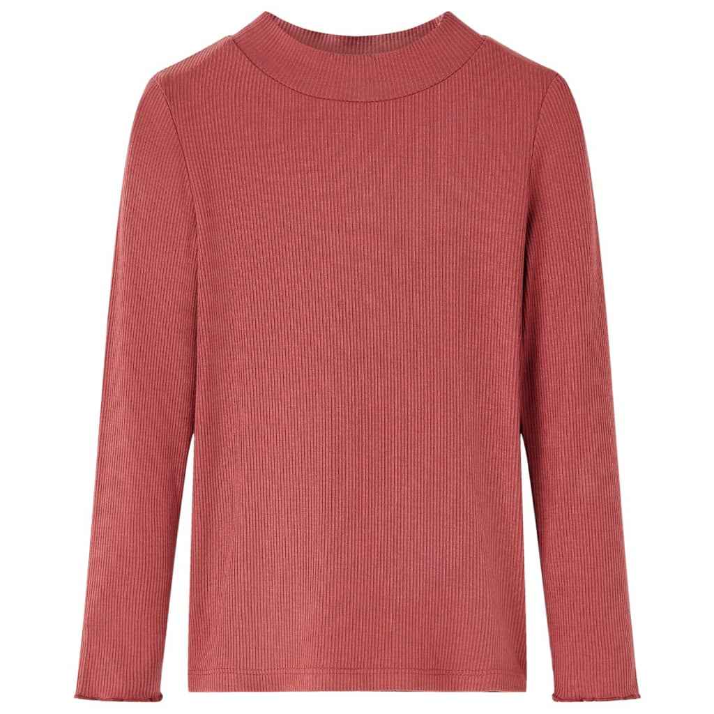 T-shirt manga comprida para criança de meia gola menta-escuro 92